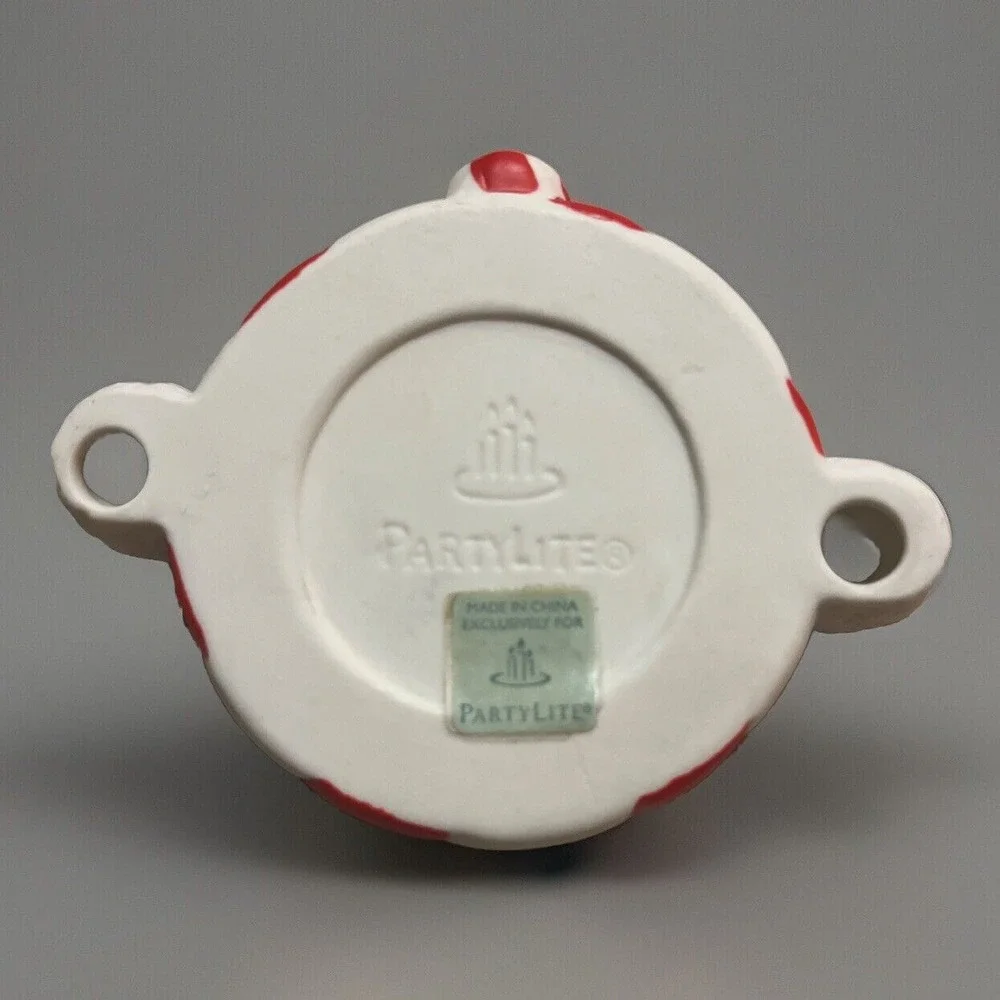 Partylite Retired Ceramic Peppermint Santa Christmas Candle Snuffer - EUC‎ - Picture 7 of 9